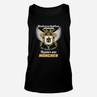 Schwarzes Unisex TankTop mit Adler-Motiv, Stolz aus München - Seseable