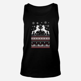 Schwarzes Unisex TankTop mit Weihnachtspullover-Motiv, Festliche Kleidung - Seseable