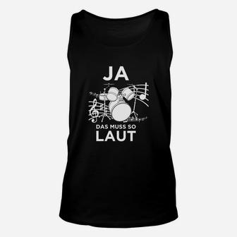 Schwarzes Unisex Unisex TankTop mit Schlagzeug Motiv, Spruch für Musiker - Seseable