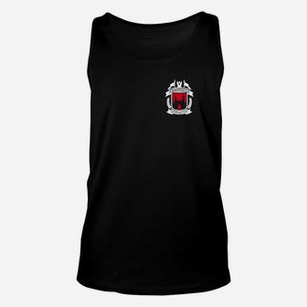 Schwarzes Wappen Print Unisex TankTop für Herren, Stilvolles Design - Seseable