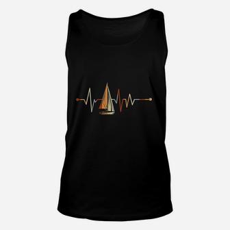 Sea Captain Gift Sail Boat Heartbeat Boat Sailing Unisex Tank Top - Seseable