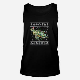 Sea Turtle Ugly Christmas Funny Christmas Pajama Xmas Gifts Unisex Tank Top - Seseable