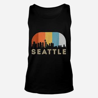 Seattle Washington Vintage Skyline Unisex Tank Top - Seseable