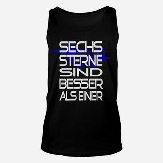 Sechs Sterne Schwarzes Unisex TankTop, Grafik Tee mit Spruch - Seseable