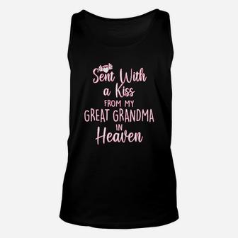 Sent With A Kiss From My Great Grandma In Heaven Unisex Tank Top - Seseable