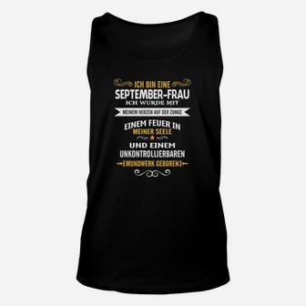 September-Frau Geburtstag Unisex TankTop mit Motivspruch, Stilvoll Feiern - Seseable