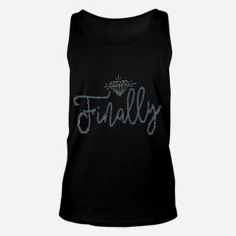 She Finally Said Yes Engagement Valentine Unisex Tank Top - Seseable