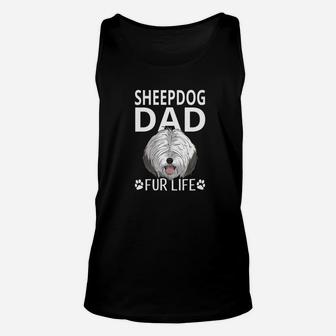 Sheepdog Dad Fur Life Dog Fathers Day Gift Pun Unisex Tank Top - Seseable