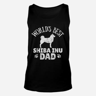 Shiba Inu Dad Dog Walking Unisex Tank Top - Seseable