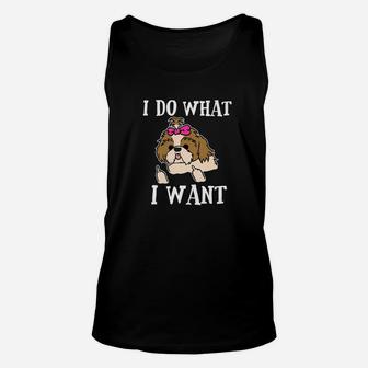 Shih Tzu Funny Dog Do What I Want Mom Dad Gift Unisex Tank Top - Seseable