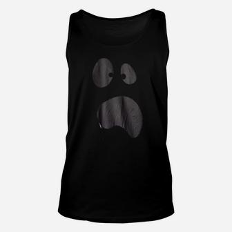 Silly Ghost Face Spooky Halloween Ghoul Face Easy Costume Unisex Tank Top - Seseable