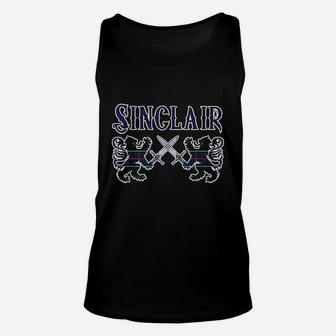 Sinclair Scottish Clan Kilt Lion Family Name Tartan Unisex Tank Top - Seseable