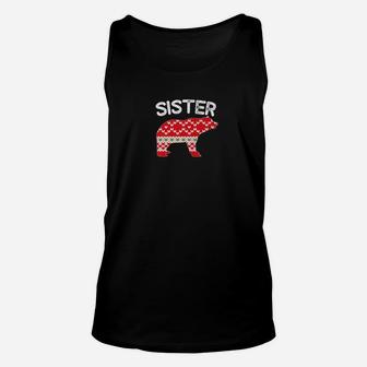Sister Bear Matching Family Christmas Pajama Unisex Tank Top - Seseable