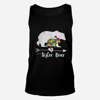 Sister Bear Support Autistic Adults Awareness Women Unisex Tank Top - Seseable