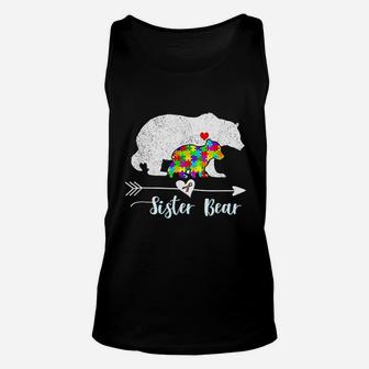 Sister Bear Support Autistic birthday Unisex Tank Top - Seseable