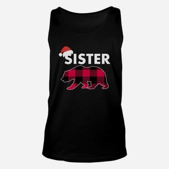 Sister Christmas Bear Plaid Matching Family Christmas Pajama Unisex Tank Top - Seseable
