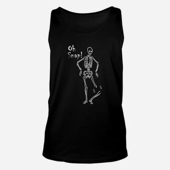 Skeleton Leg Snap Halloween Humor Costume Novelty Tee Shirt Unisex Tank Top - Seseable