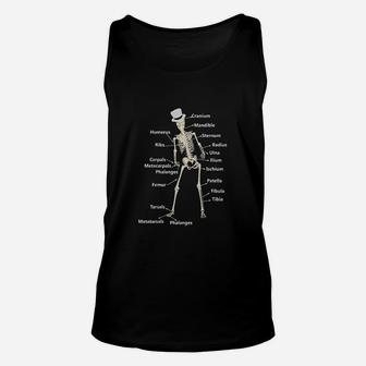 Skeleton With Human Bones Name For Physical Therapist Gift Unisex Tank Top - Seseable