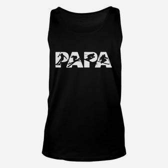 Skier Dad Funny Papa Skiing Father Gift Unisex Tank Top - Seseable
