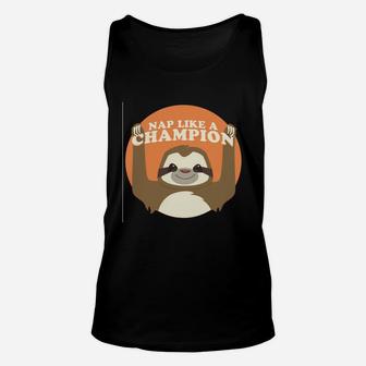 Sloths Nap Like Champions Sloth Sloths Animal Nap Champion Vintage Cartoon Retro Jungle Unisex Tank Top - Seseable