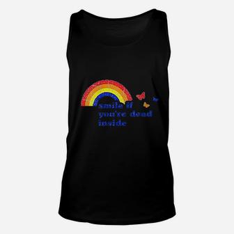 Smile If You Are Dead Inside Rainbow Vintage Unisex Tank Top - Seseable
