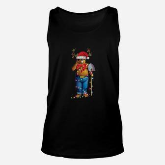 Smokey Bear Santa Reindeer Christmas Light Shirt Unisex Tank Top - Seseable