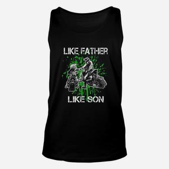 Snowmobile Father Like Son Snowcross Gift Unisex Tank Top - Seseable