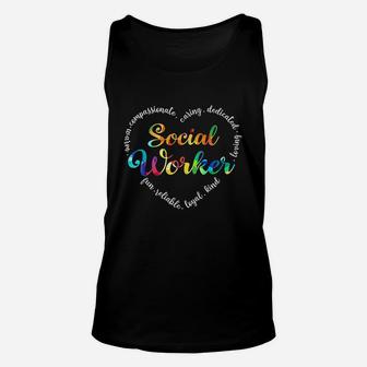 Social Worker Love Heart Funny Occupation Gifts Unisex Tank Top - Seseable