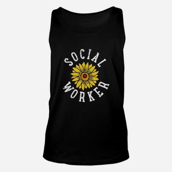 Social Worker Social Work Sunflower Cute Vintage Gift Unisex Tank Top - Seseable