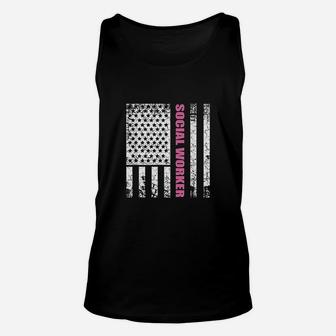 Social Worker Us Flag Usa Stars And Stripes Unisex Tank Top - Seseable