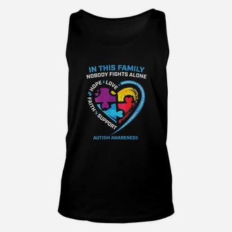 Son Daughter Mom Dad Family I Wear Blue Awareness Unisex Tank Top - Seseable