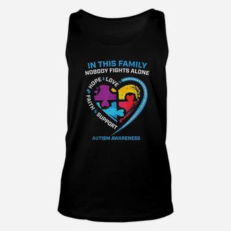 Son Daughter Mom Dad Family I Wear Blue Awareness Unisex Tank Top - Seseable