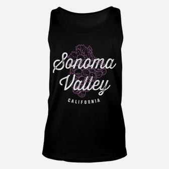 Sonoma Valley California Wine Country Vintage Unisex Tank Top - Seseable