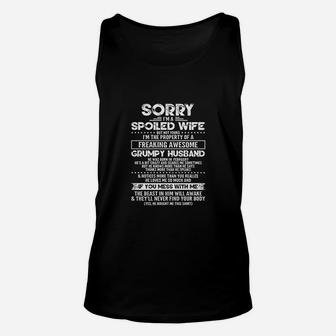 Sorry Im A Spoiled Wife Of A Grumpy Husband Born In February Gift Unisex Tank Top - Seseable