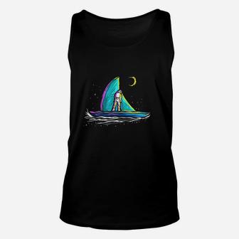 Space Astronaut Sail Boat Gift For Skipper Sailing Captain Unisex Tank Top - Seseable