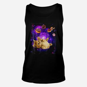 Space Cat Doughnut Super Flying Kitty Galaxy Unisex Tank Top - Seseable