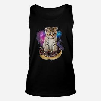 Space Donut Cat Flying Kitty Galaxy Unisex Tank Top - Seseable
