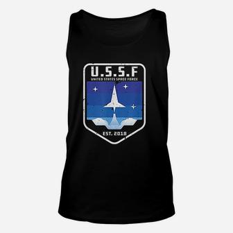 Space Force Ussf United States Space Force Retro Alien Gift Unisex Tank Top - Seseable