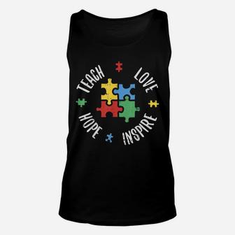 Sped Special Education Teach Love Hope Inspire Unisex Tank Top - Seseable