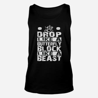 Sportliches Motivations-Unisex TankTop: Drop Like a Butterfly, Block Like a Beast - Seseable