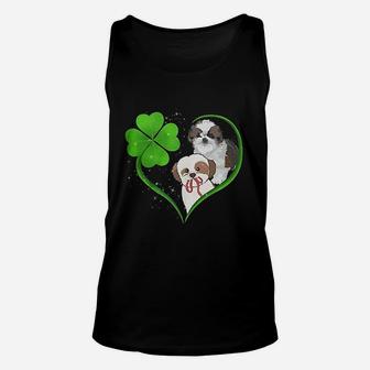 St Patricks Day Cute Dog Couple Love Unisex Tank Top - Seseable
