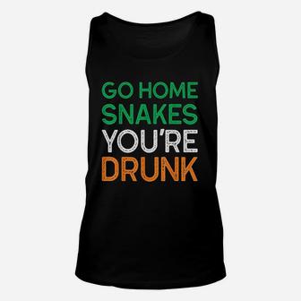 St Patricks Day Go Home Snakes Funny Irish Drinking Unisex Tank Top - Seseable