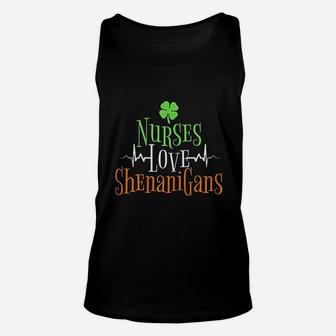 St Patricks Day Nurse Love Shenanigans Funny Unisex Tank Top - Seseable