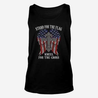 Stand For The Flag Kneel For The Cross Patriot Political Unisex Tank Top - Seseable