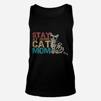 Stay At Home Cat Mom Retro Vintage Funny Cat Unisex Tank Top - Seseable