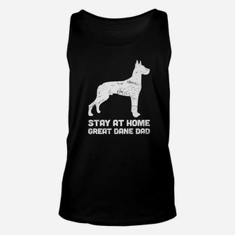 Stay At Home Dog Dad Funny Great Dane Unisex Tank Top | Seseable CA