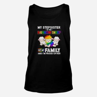 Step Sister Rainbow Sheep Family Gay Pride Unisex Tank Top - Seseable