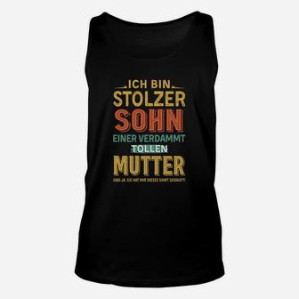 Stolzer Sohn Unisex TankTop, Schwarzes Tee für tolle Mutter - Seseable