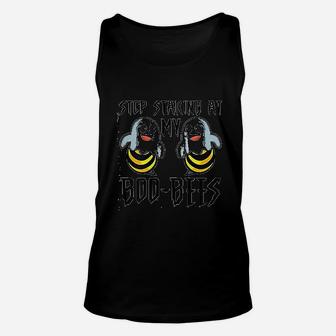 Stop Staring At My Boo Bees Funny Halloween Unisex Tank Top - Seseable