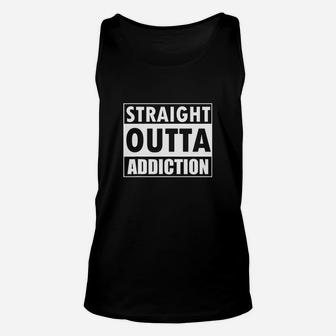 Straight Outta Addiction Rehab Recovery Gifts Unisex Tank Top - Seseable